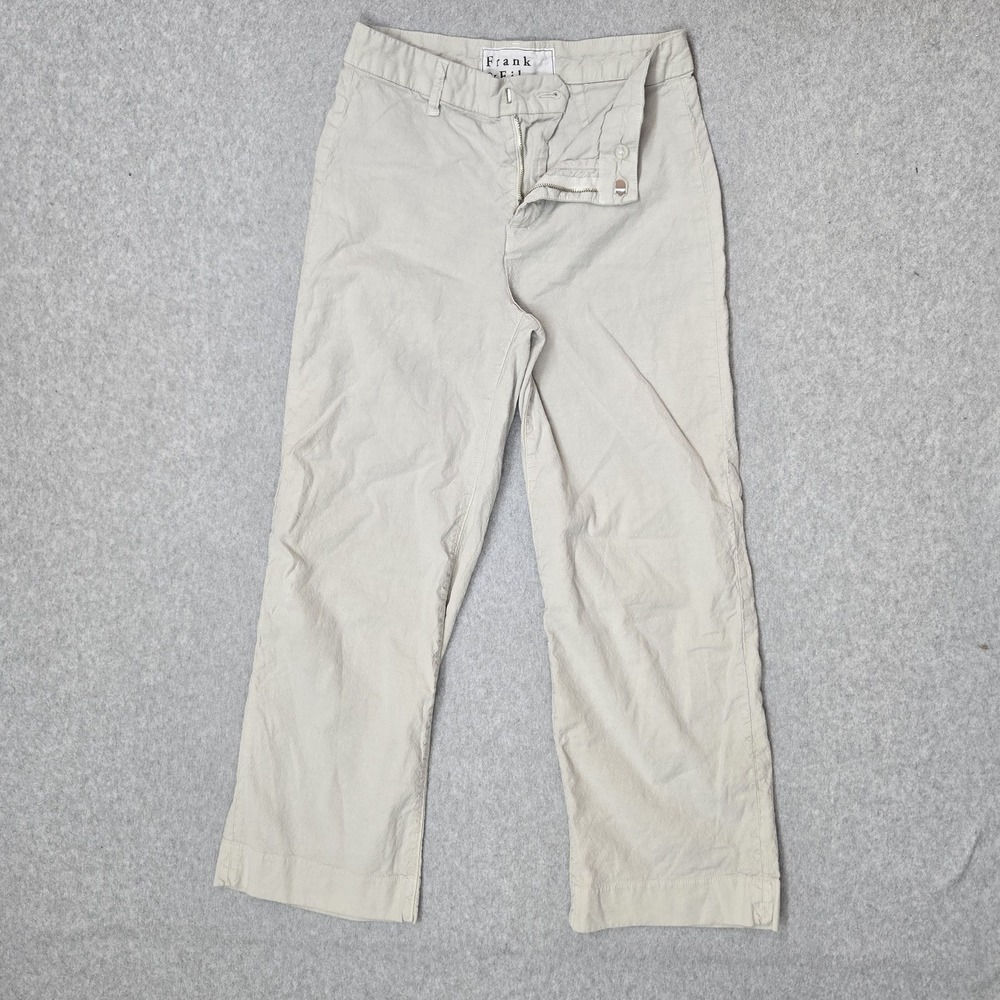 Frank & Eileen Women Pants 2 Beige Chino Wexford Linen Flax Coastal Beach USA